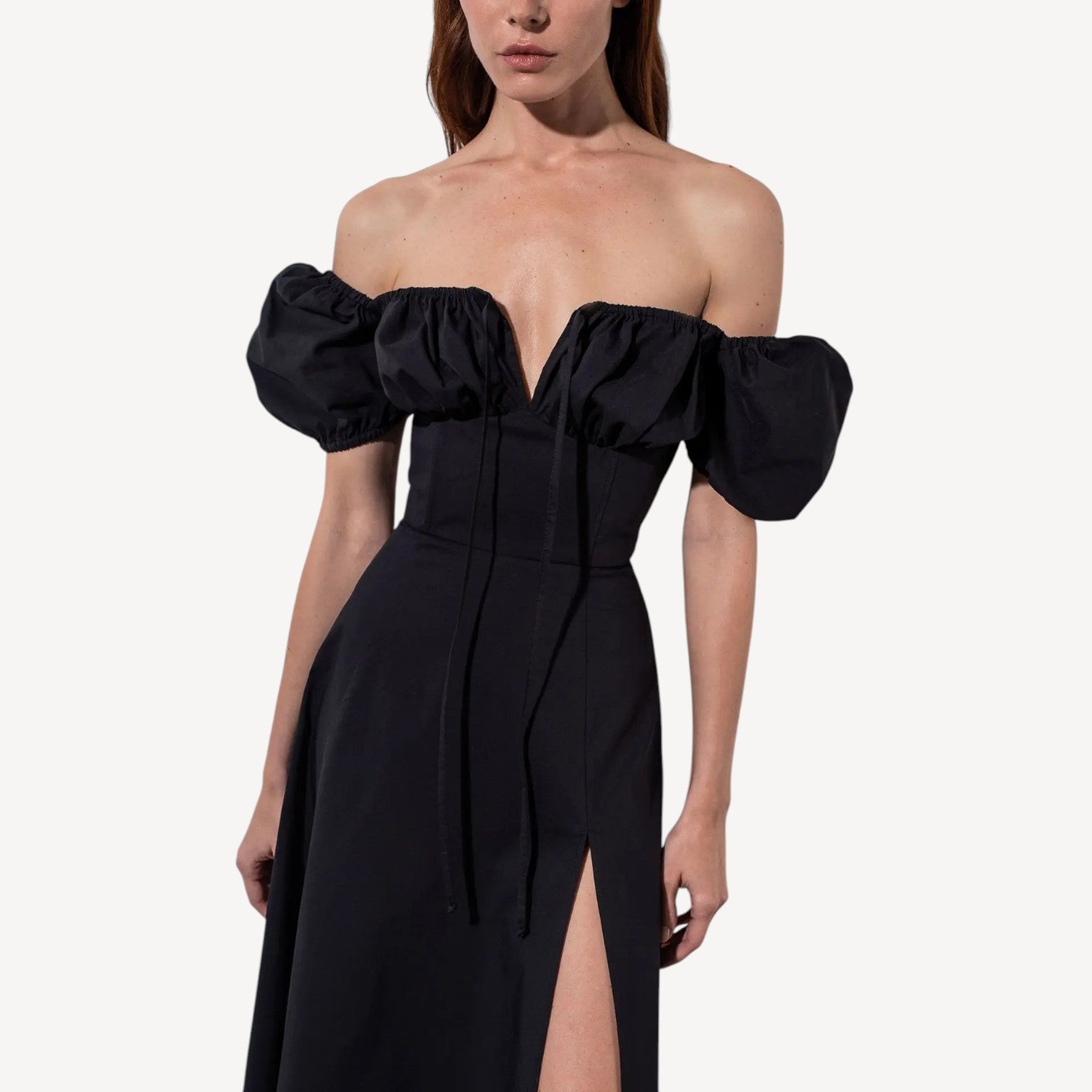 Puff Sleeve Midi Dress