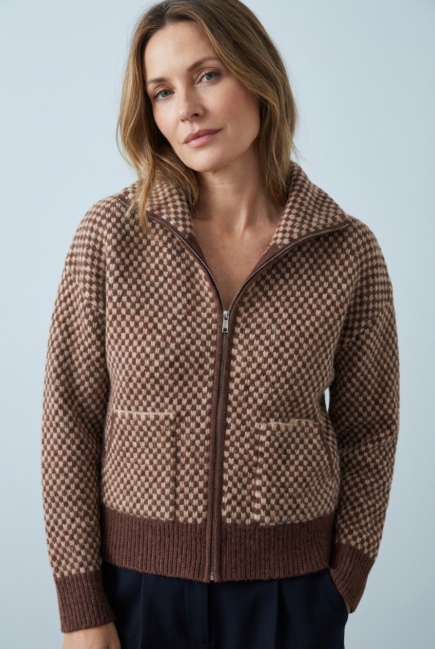 Andara - Zip Front Knit Cardigan