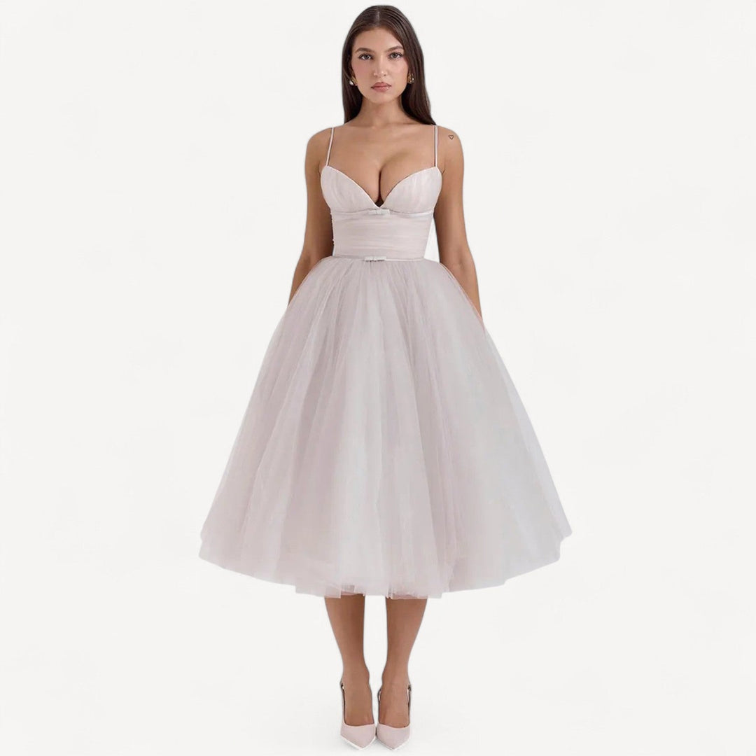Elegant Tulle Midi Dress