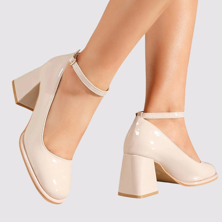 ELORIA™ Glossy Block Heel Mary Janes