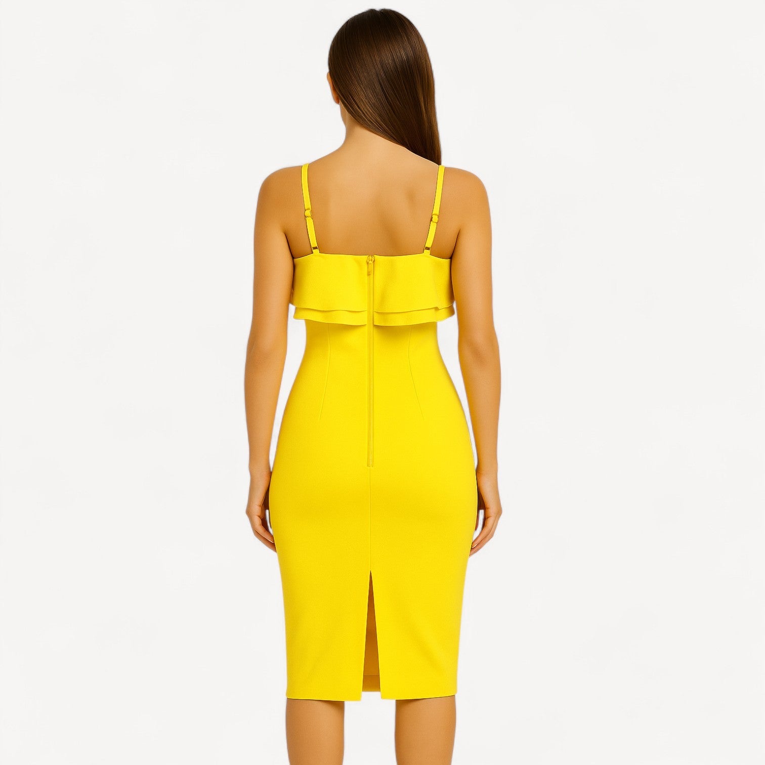 Ruffle Front Midi Dress