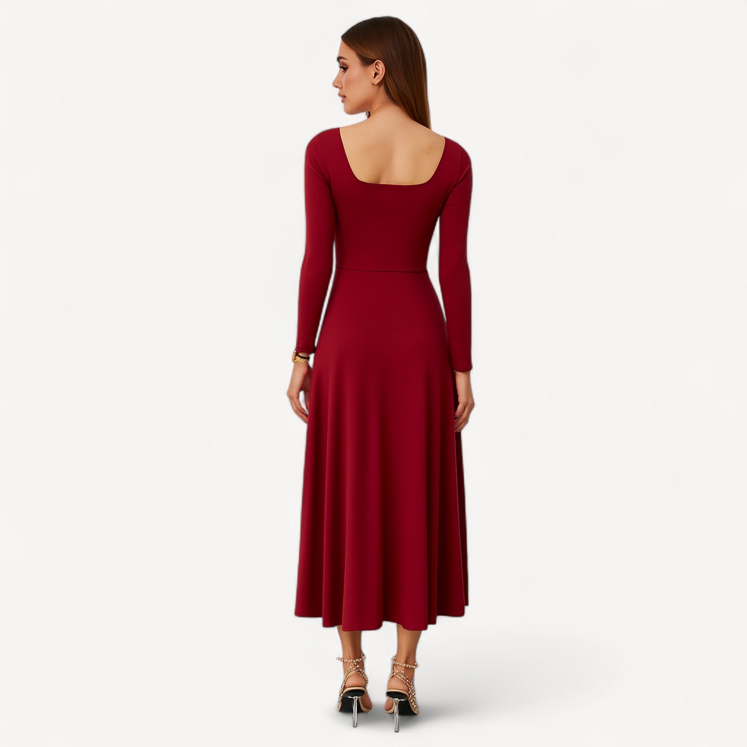Long Sleeve Square Dress