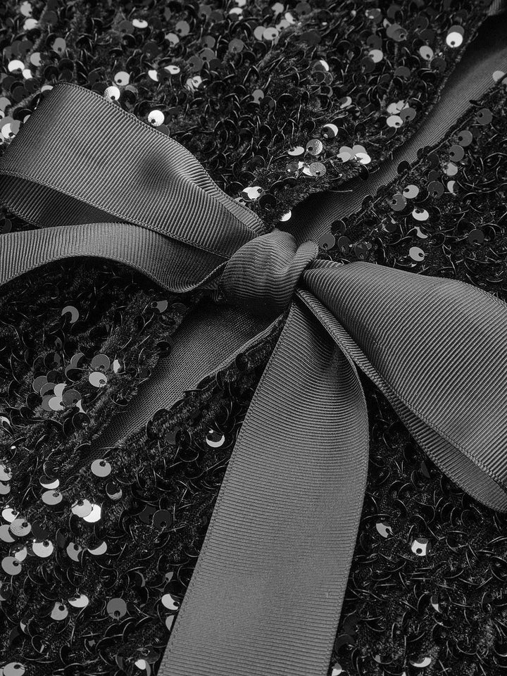 Celeste Sequin Bow Cardigan