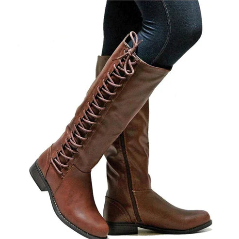 Bianca | Women’s Knee High Lace Up Boots for Winter