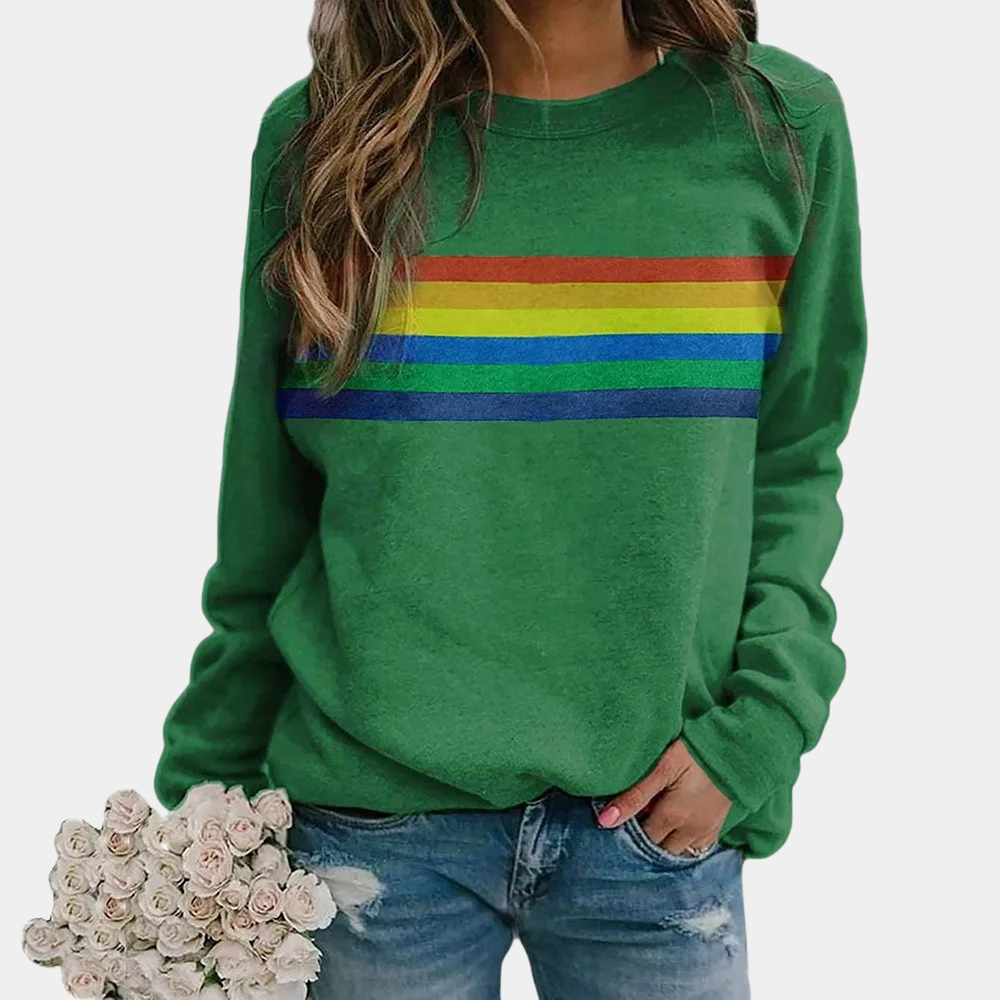 Rainbow Stripe Crewneck Sweatshirt