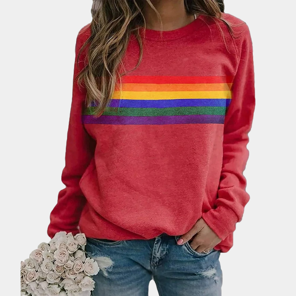 Rainbow Stripe Crewneck Sweatshirt