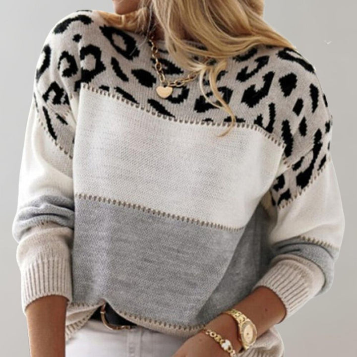 Chic Leopard Colorblock Sweater