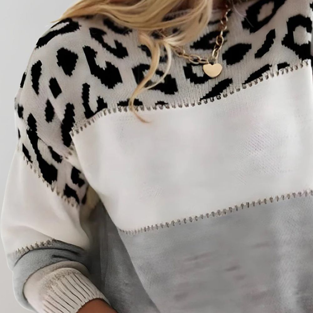 Chic Leopard Colorblock Sweater