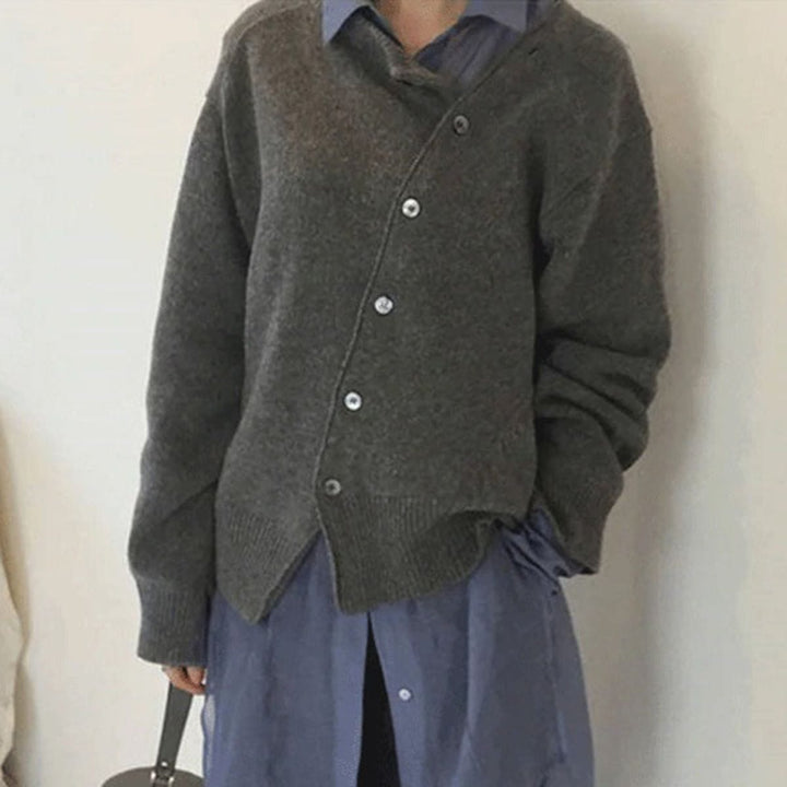 Cashmere Jacket With Asymmetrical Button Details