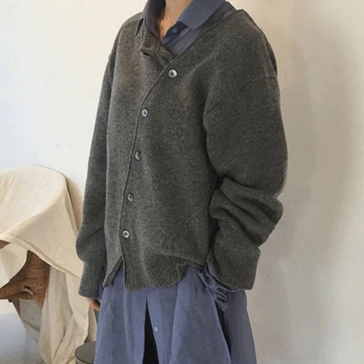 Cashmere Jacket With Asymmetrical Button Details
