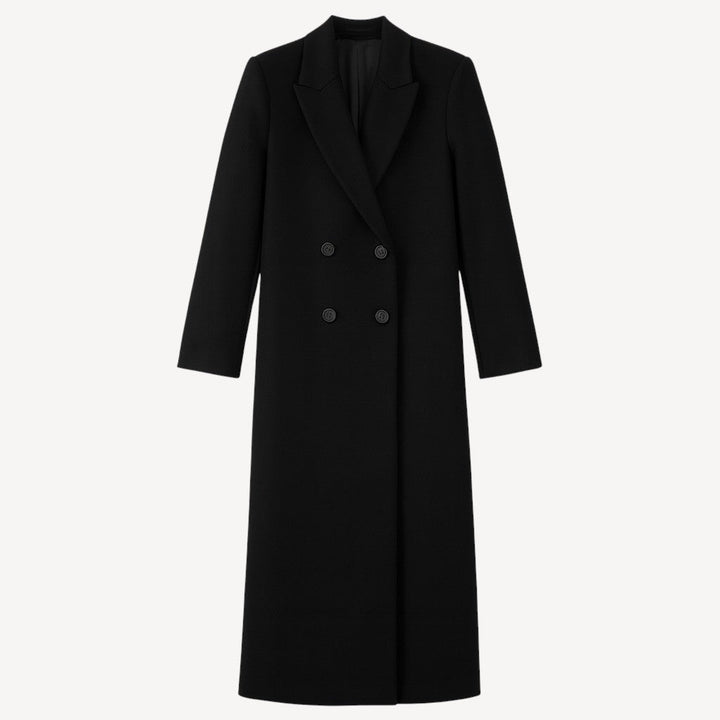 Black Longline Tailored Overcoat