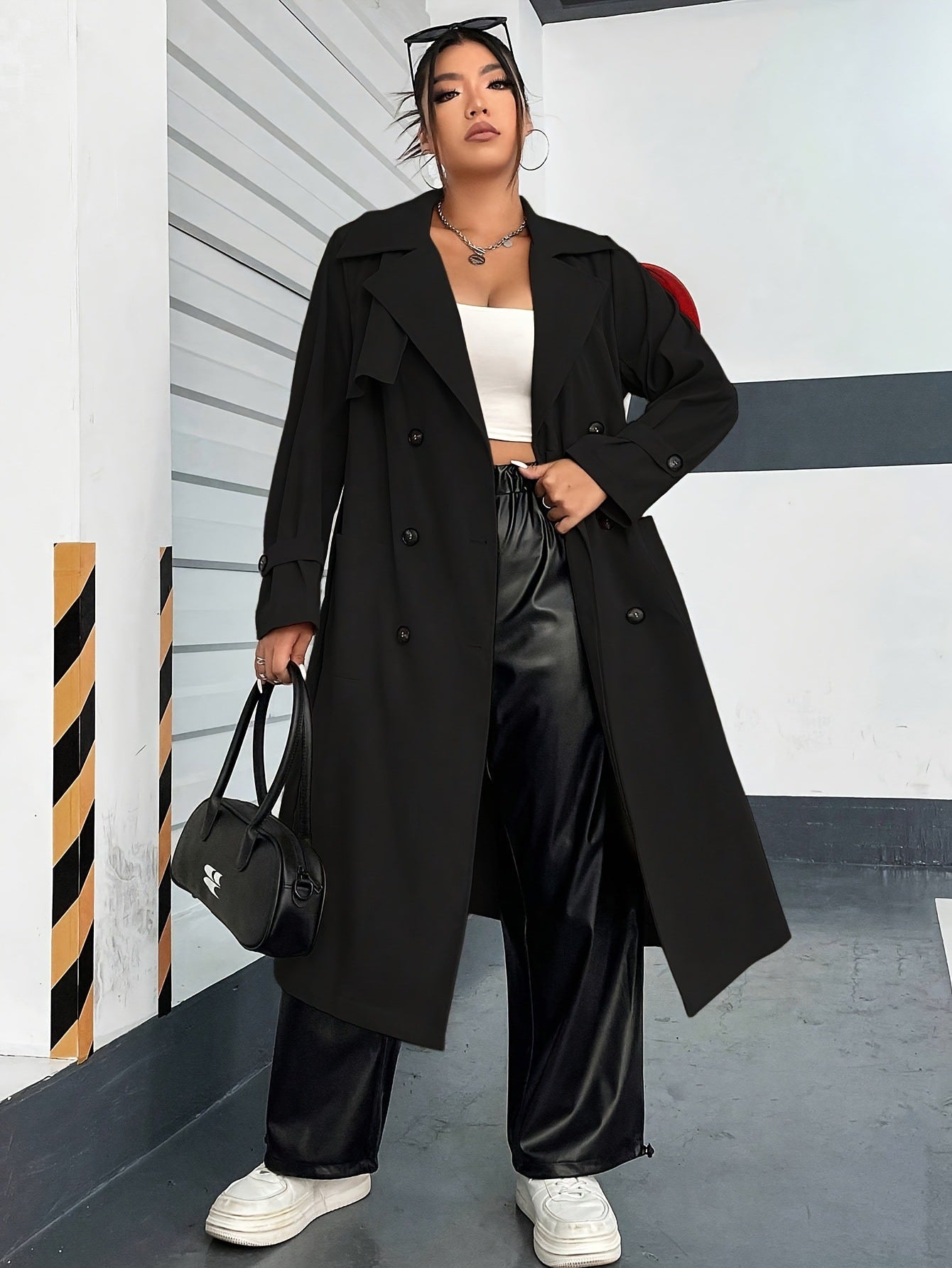 Double-Breasted Long Trenchcoat