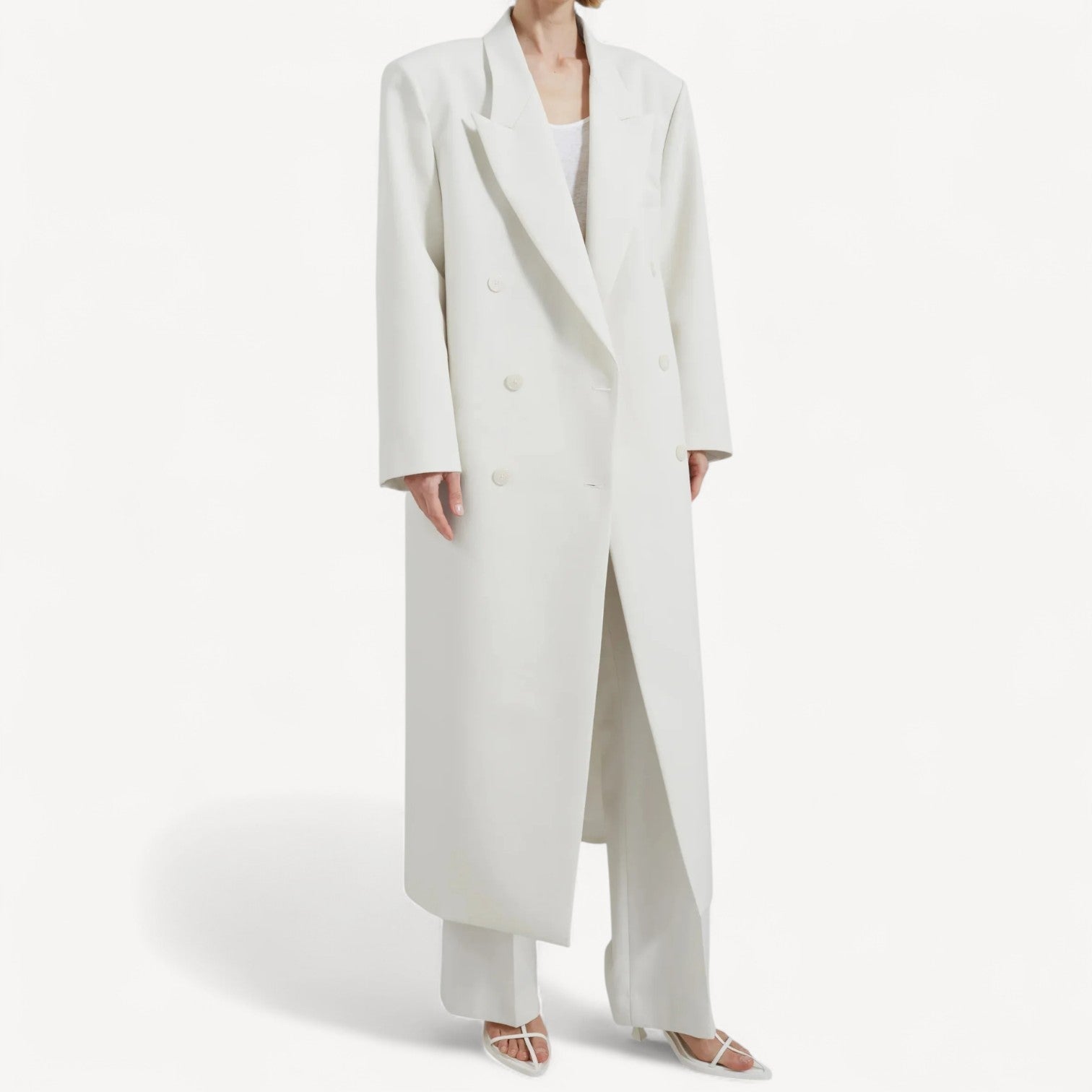 Buttoned Asymmetrical Wool Coat