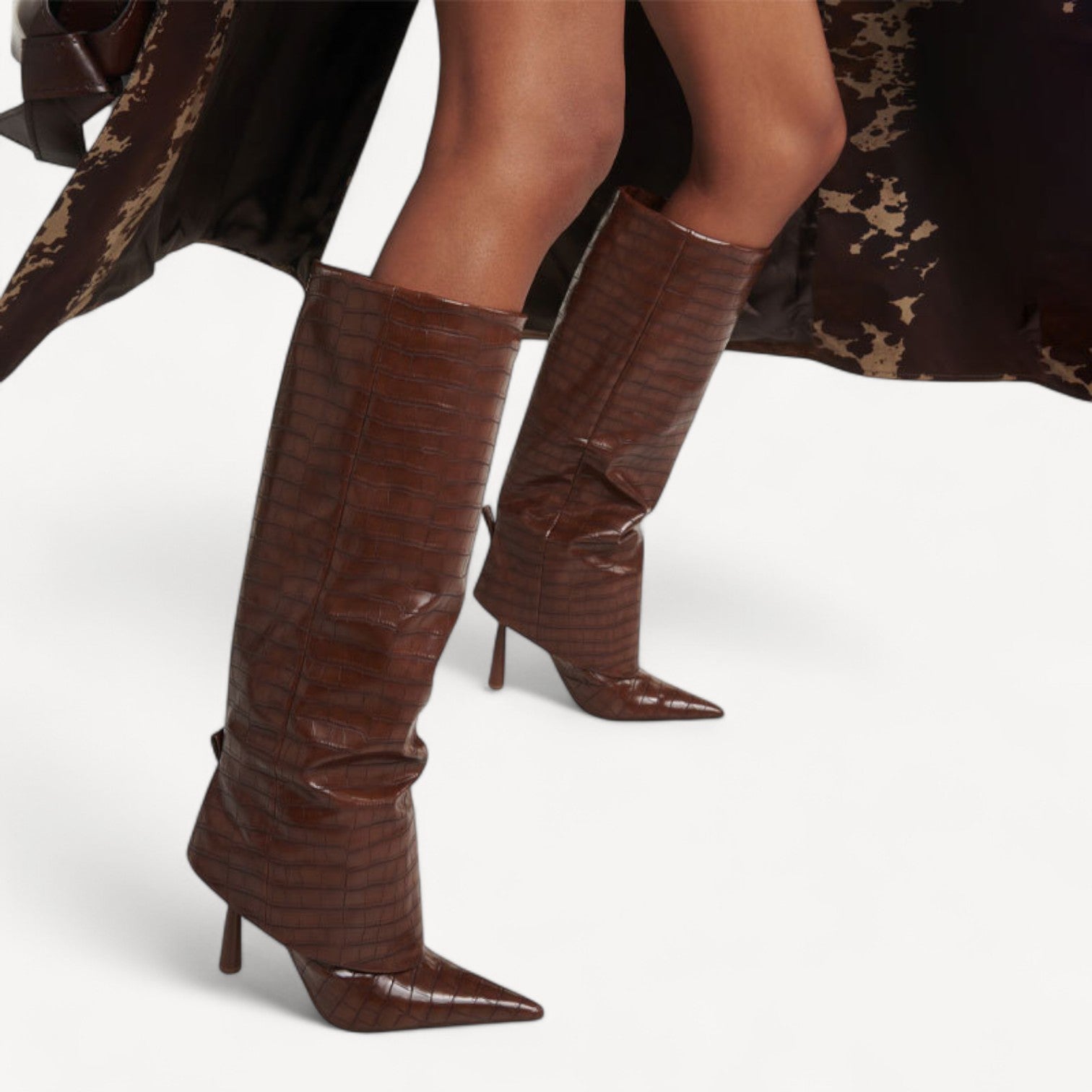 Vegan Croc Stiletto Boots