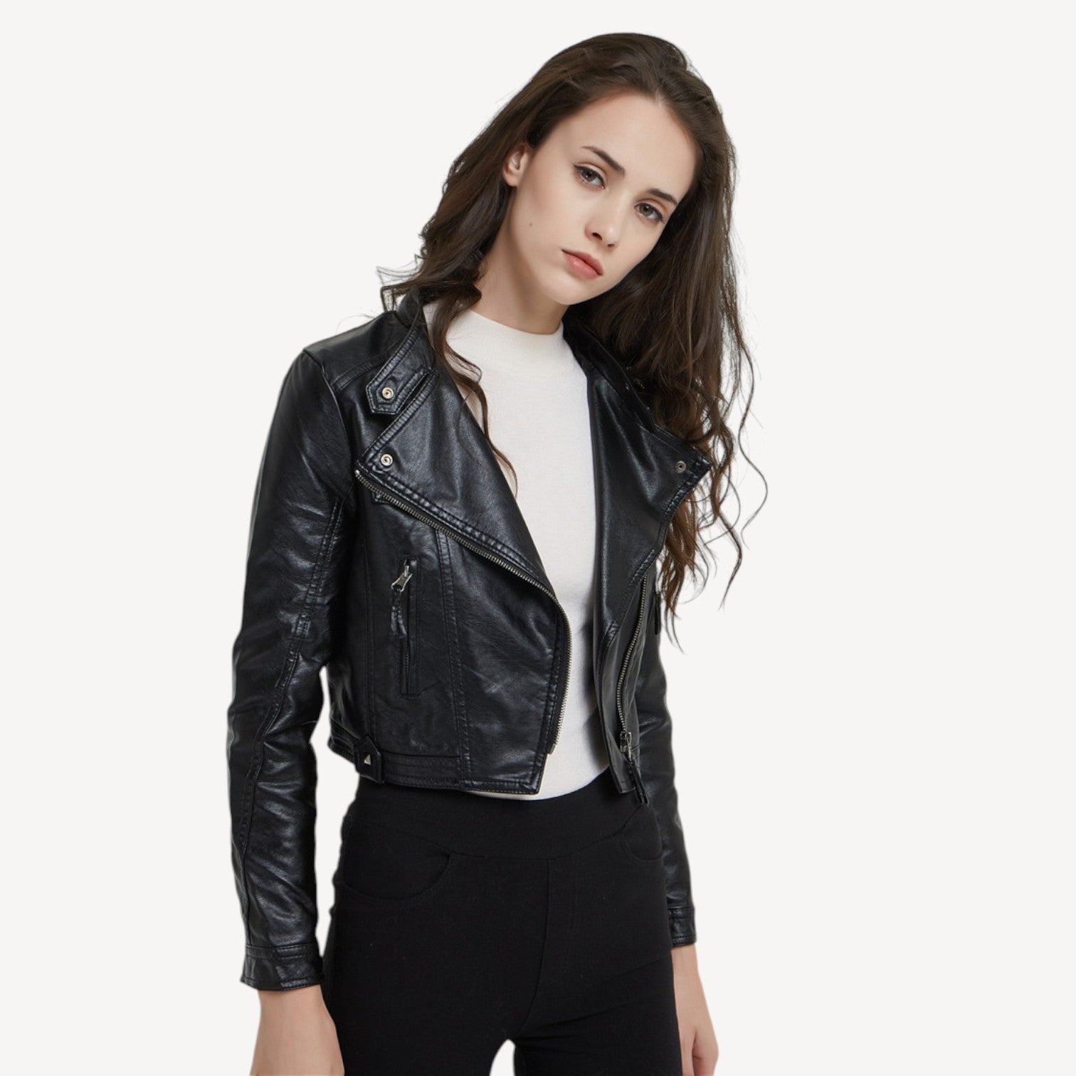 Cropped Black Vegan Jacket