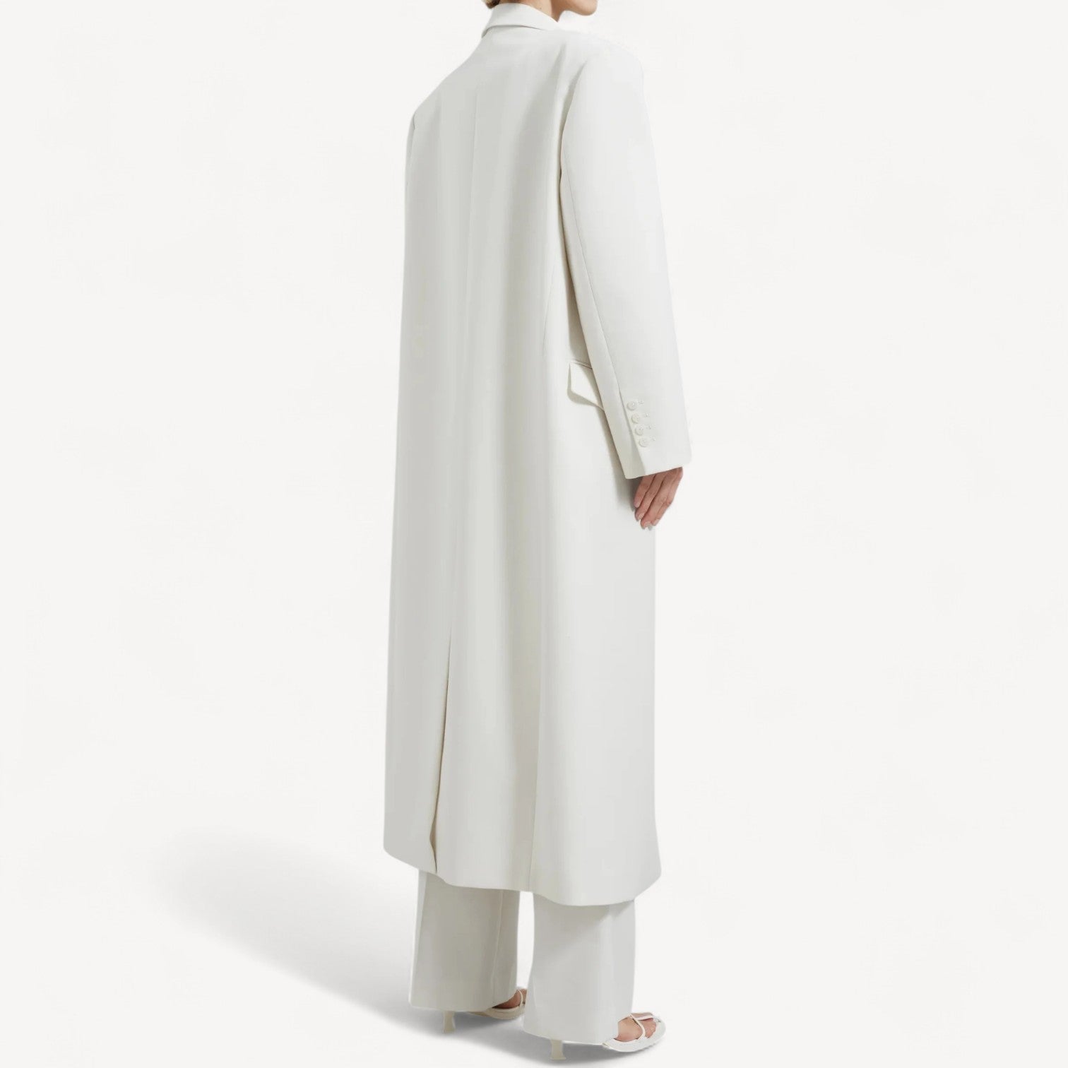 Buttoned Asymmetrical Wool Coat