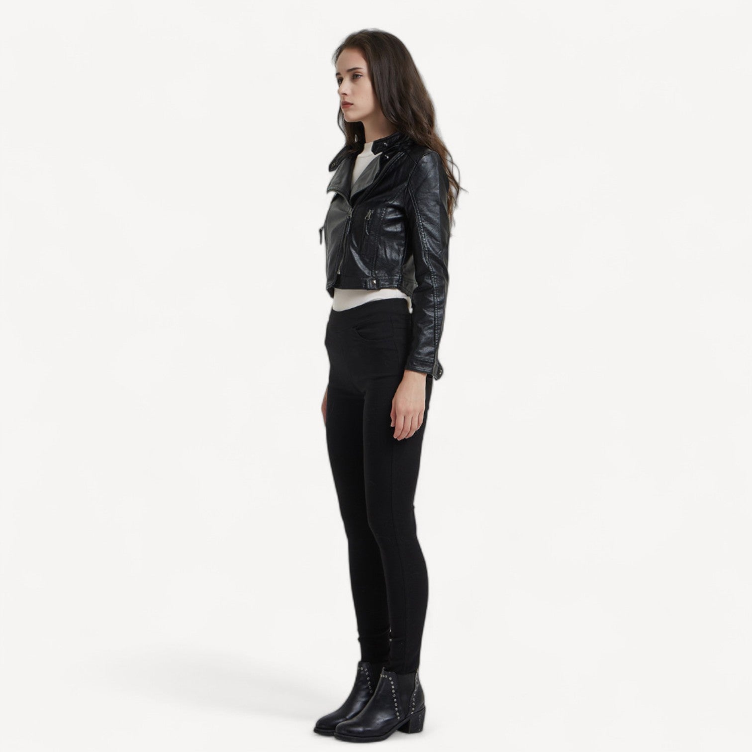 Cropped Black Vegan Jacket