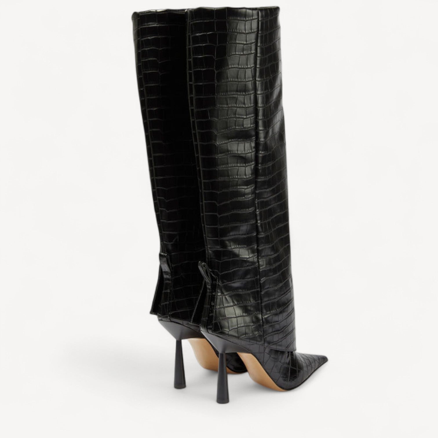 Vegan Croc Stiletto Boots
