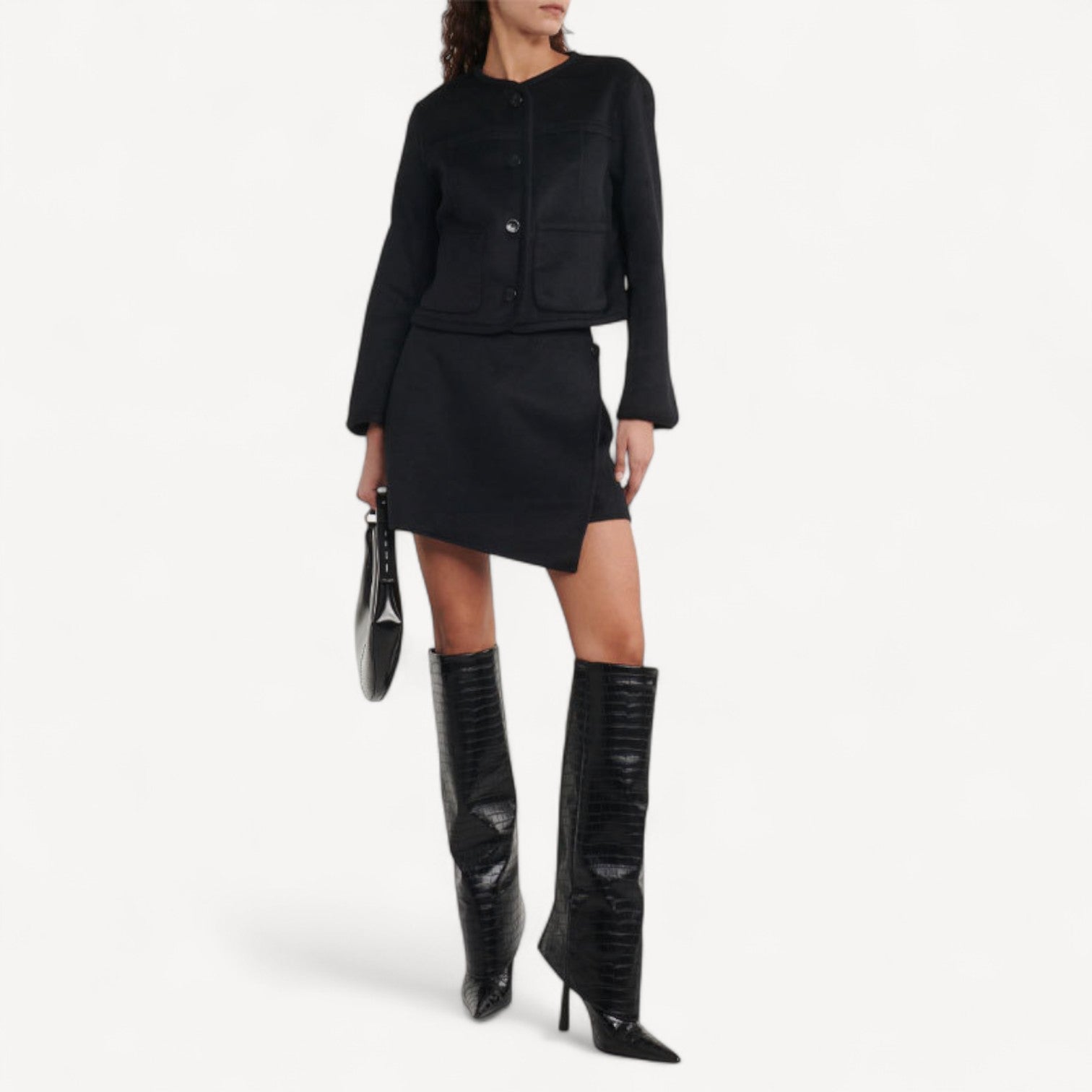 Vegan Croc Stiletto Boots