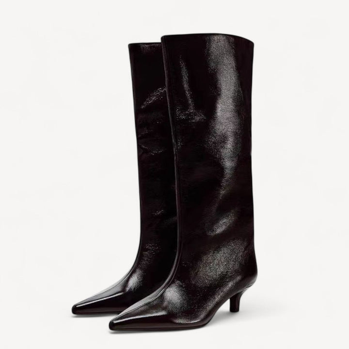 Dark Brown Kitten Boots