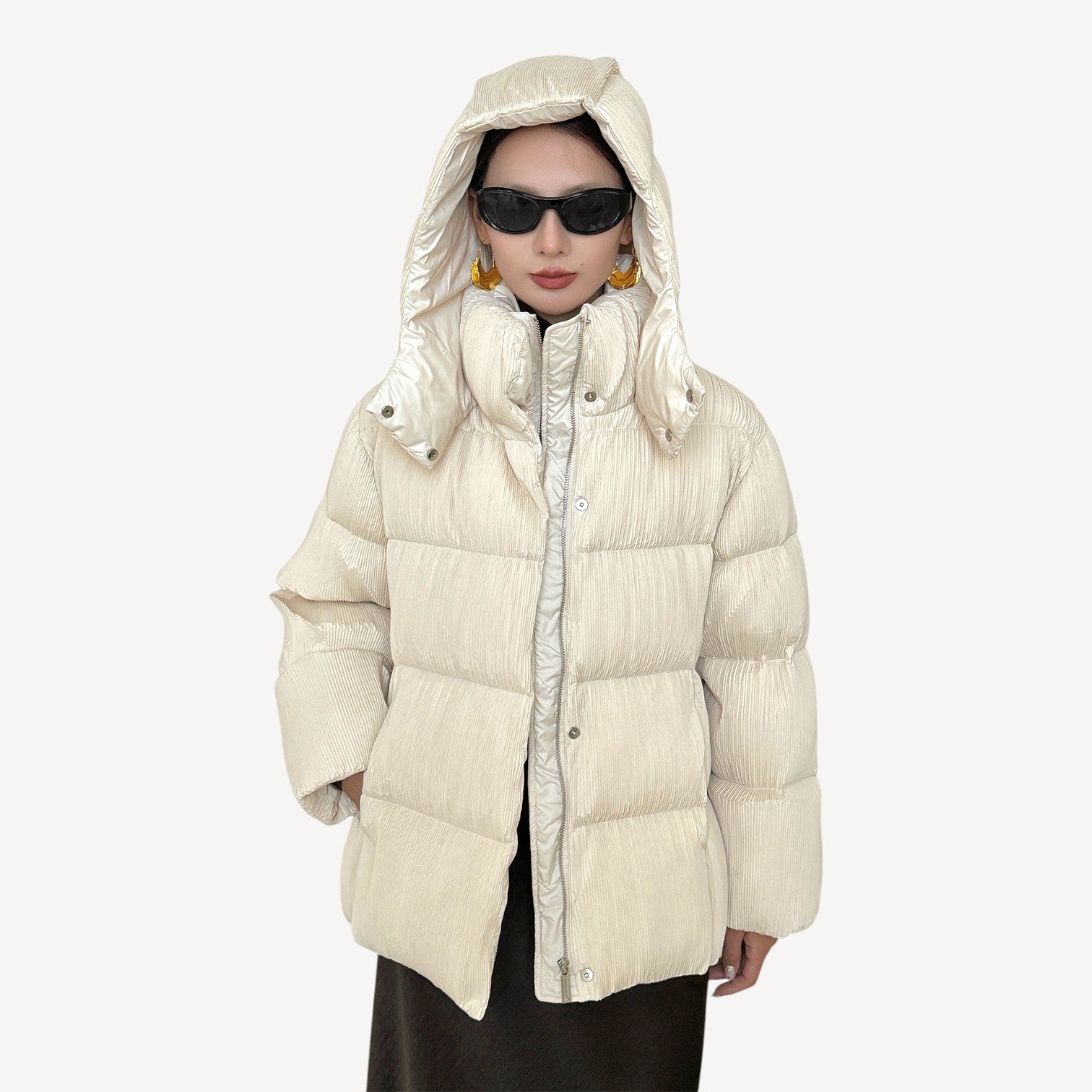Belted Long Puffer Coat