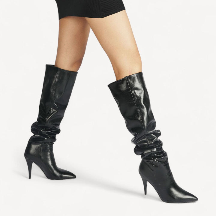 Vegan Leather Knee Boots