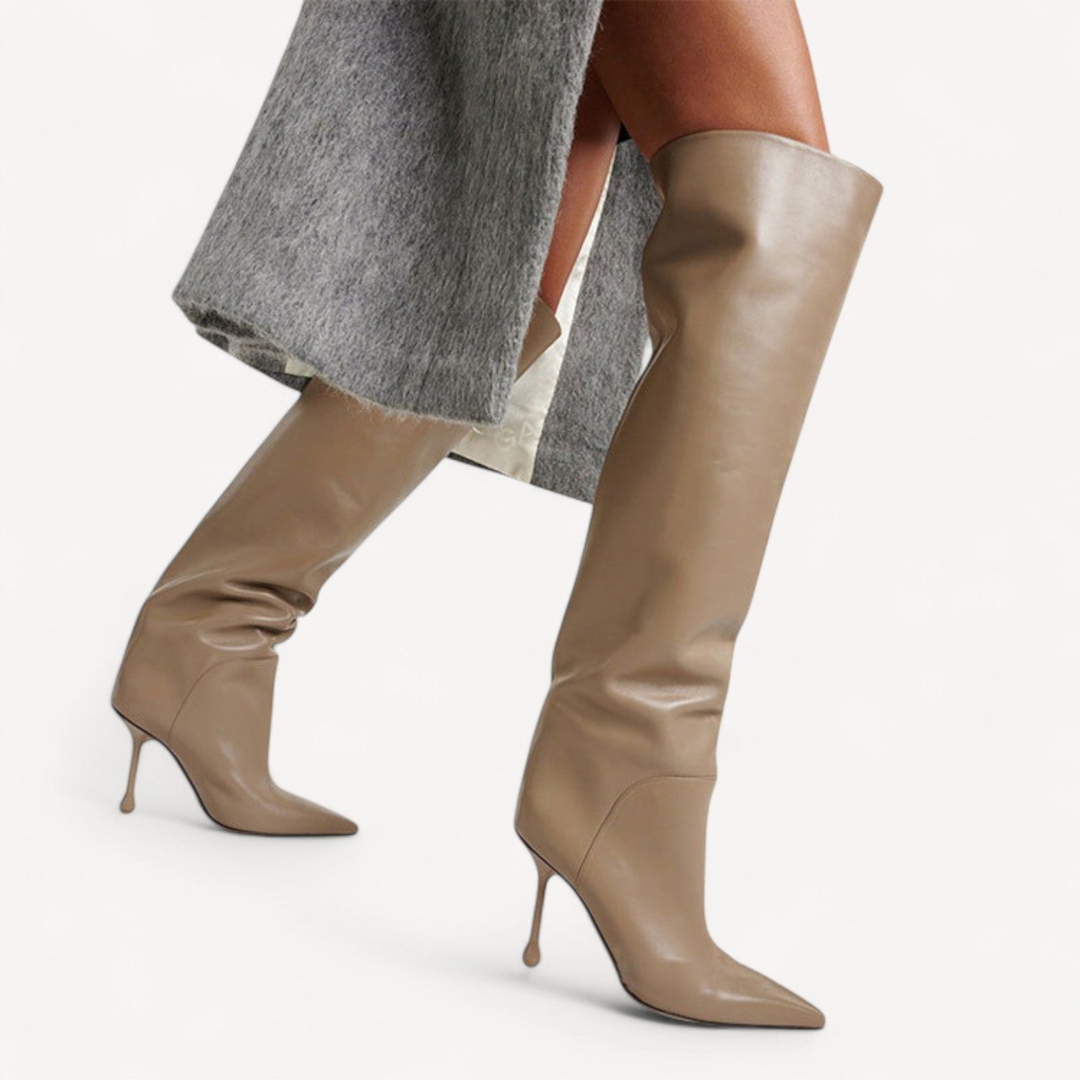 Real Leather Stiletto Boots