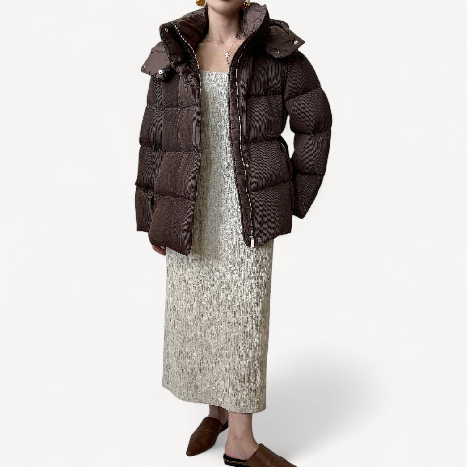 Belted Long Puffer Coat