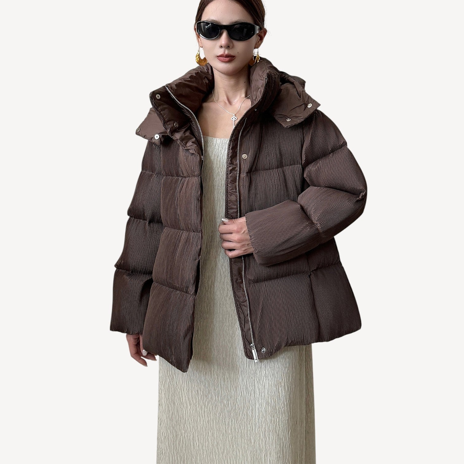 Belted Long Puffer Coat