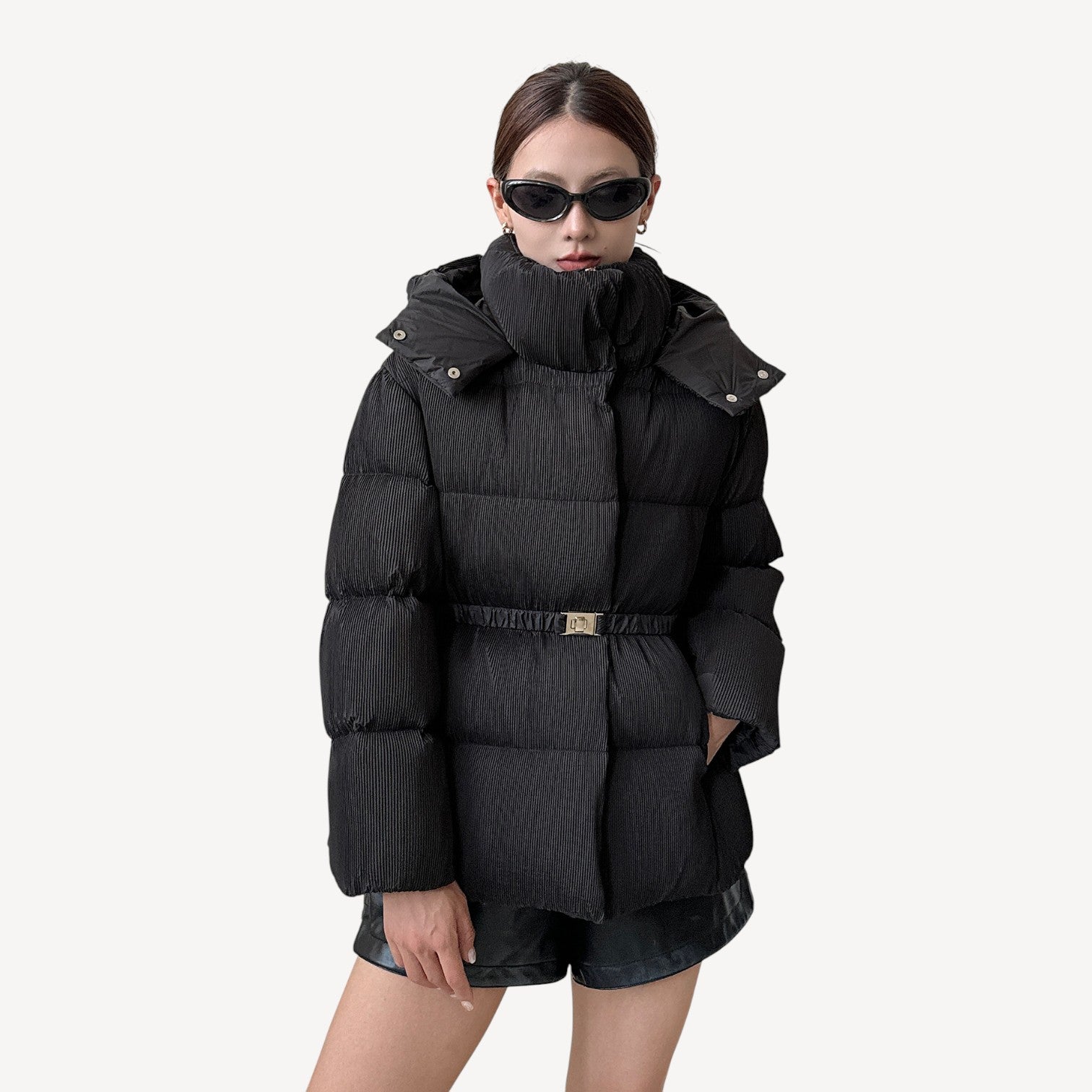 Belted Long Puffer Coat