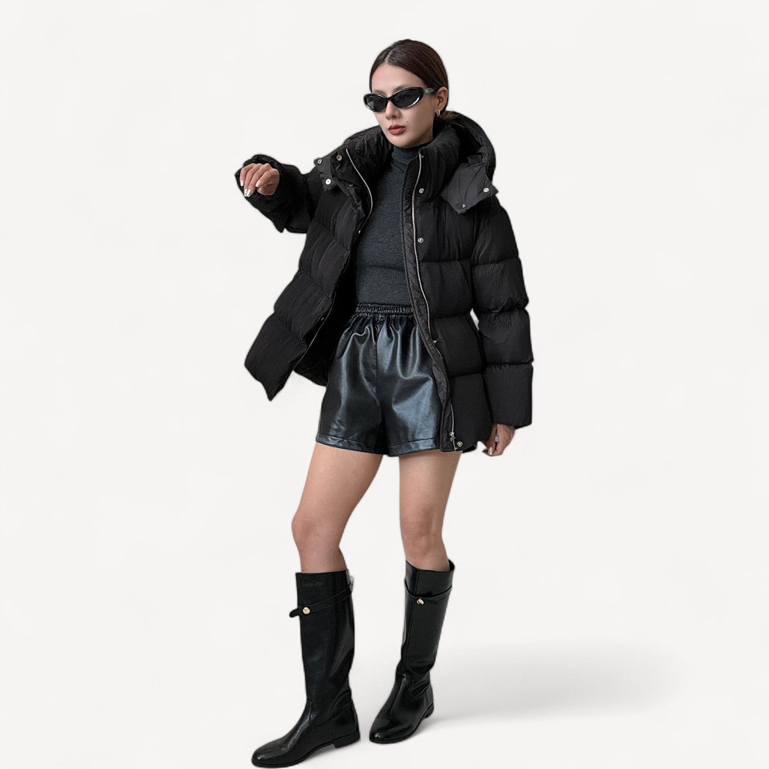 Belted Long Puffer Coat