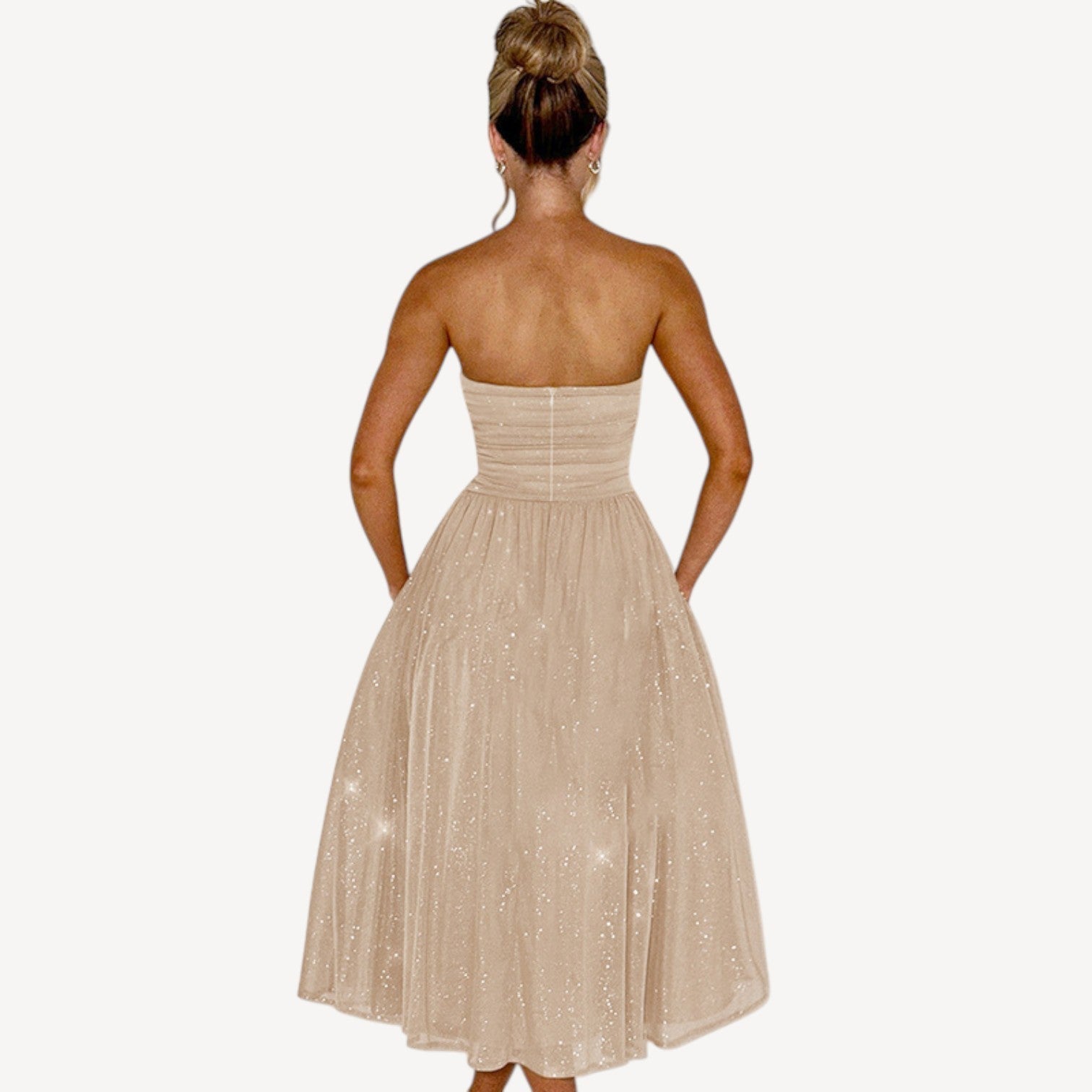 Elegant Strapless Sequin Dress