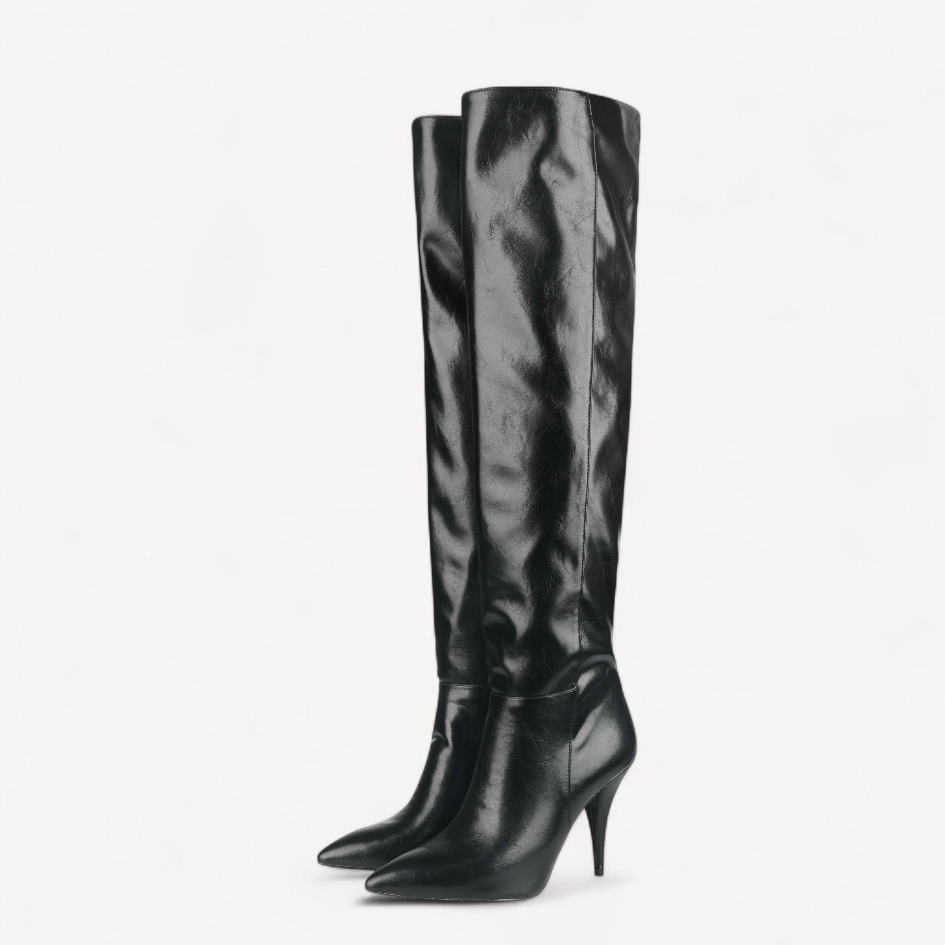 Vegan Leather Knee Boots