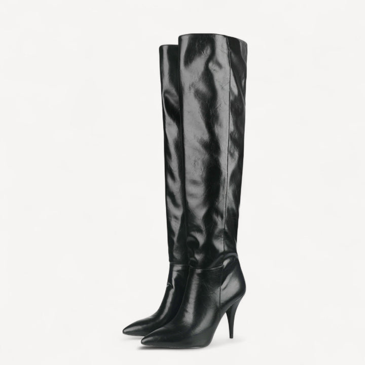 Vegan Leather Knee Boots