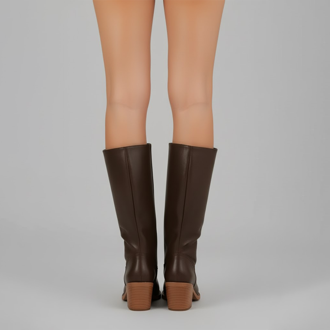 Catherine | Women’s Leather Knee-High Boots with Heels