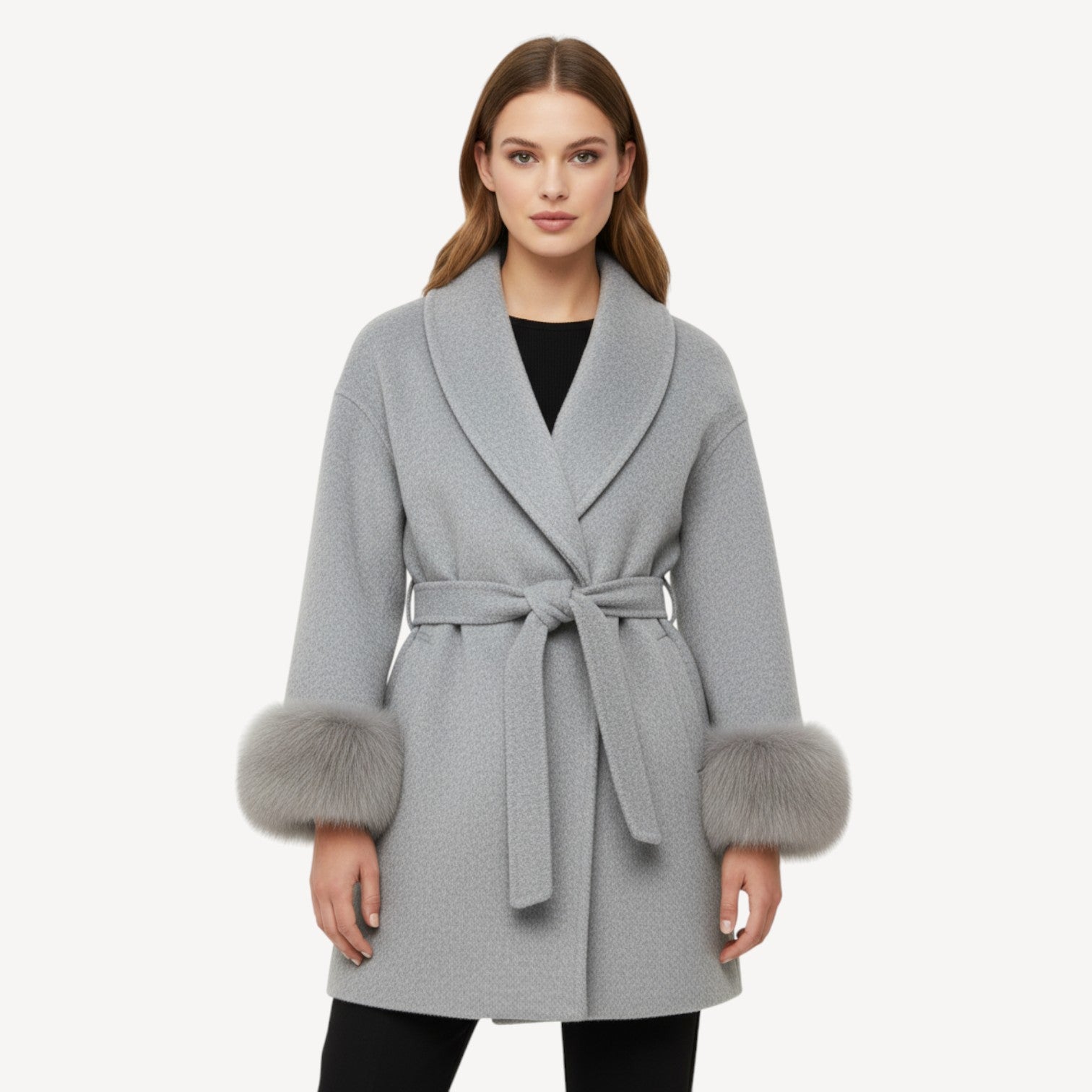 Belted Faux Fur Jacket