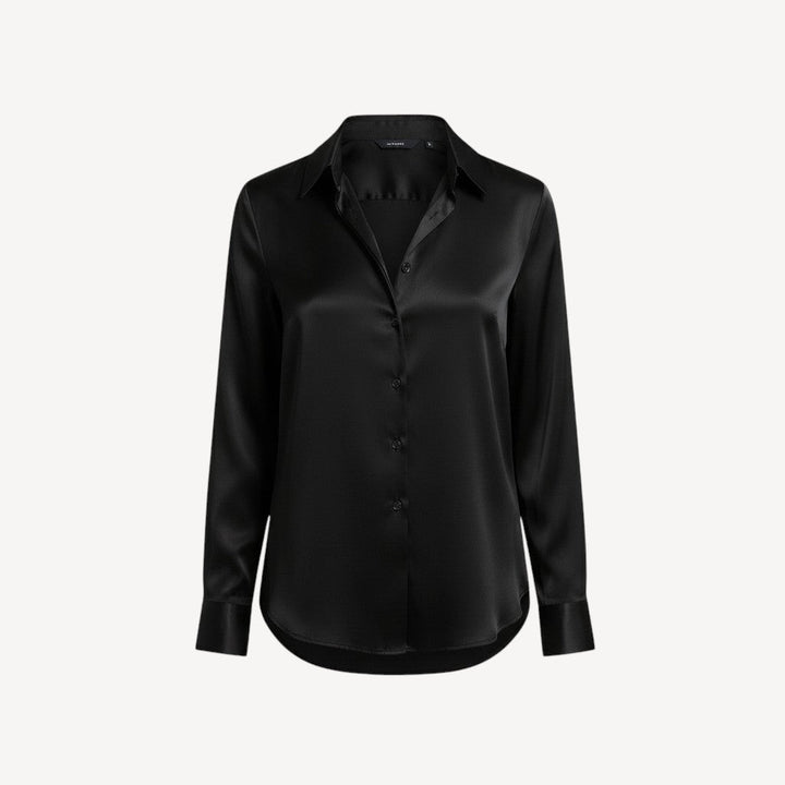 Satin Button-Up Blouse