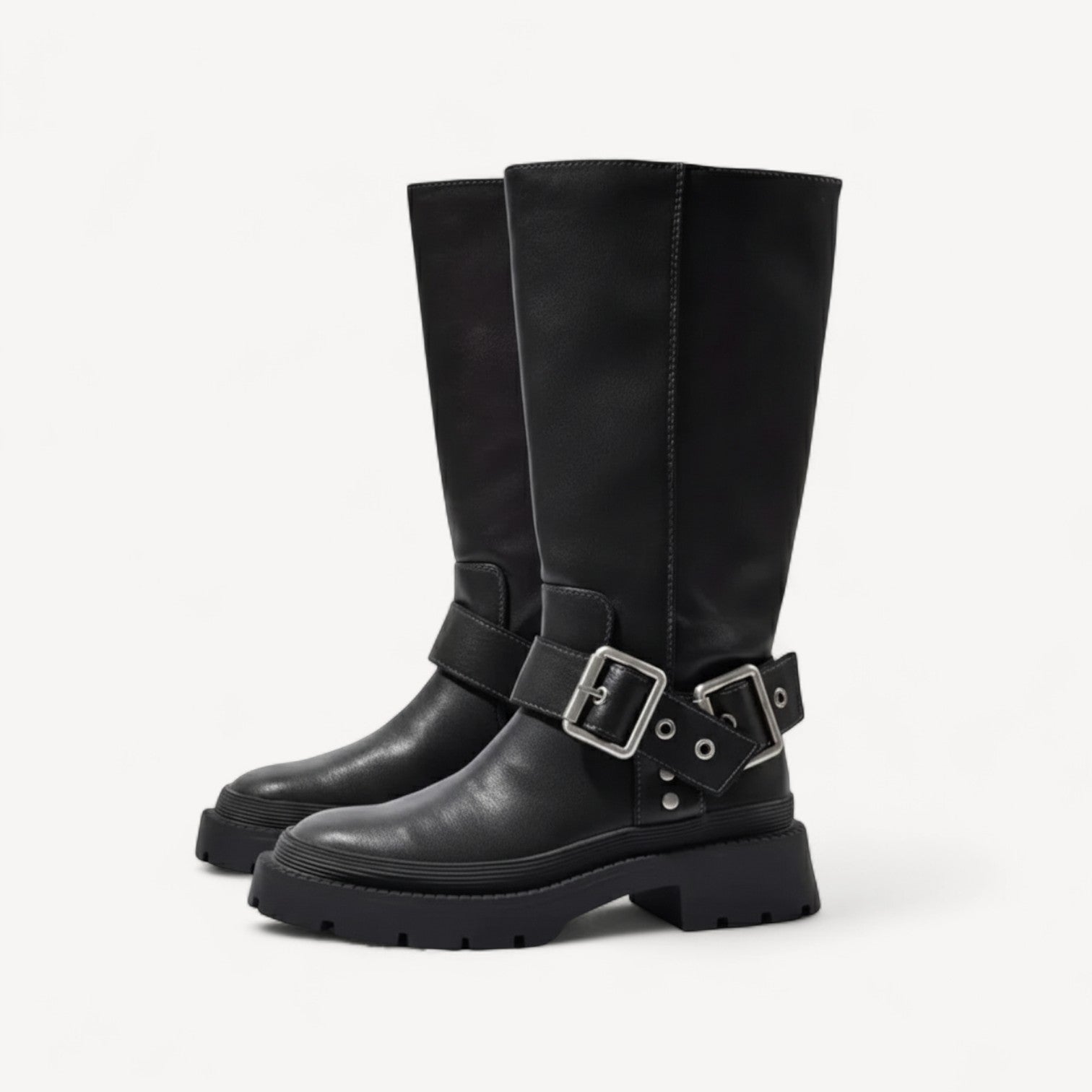 Chunky Flat Riding Boots
