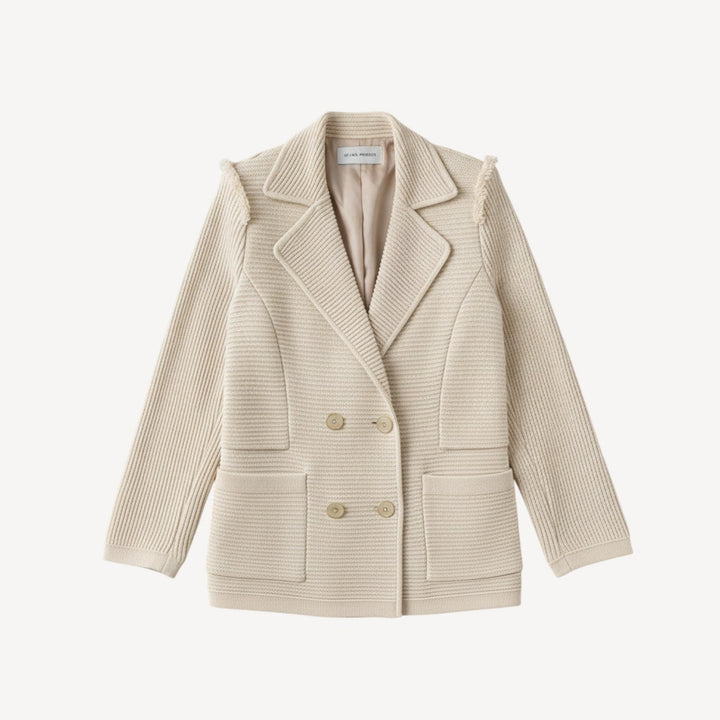 Double-Breasted Ribbed Jacket