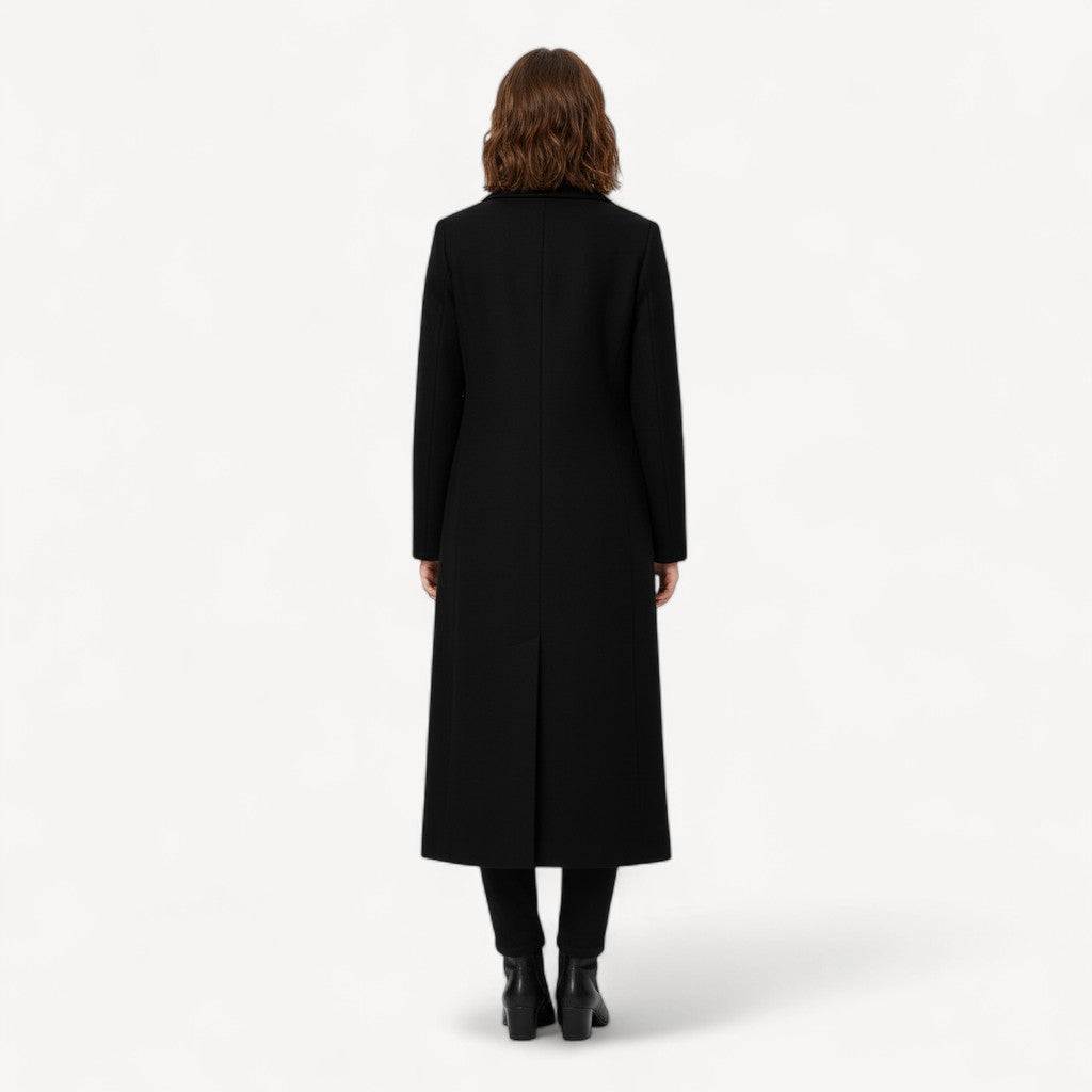 Black Longline Tailored Overcoat