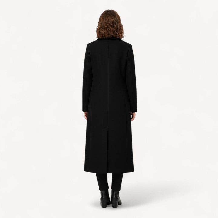 Black Longline Tailored Overcoat