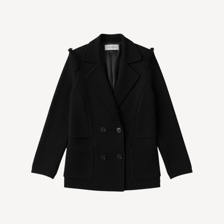 Double-Breasted Ribbed Jacket