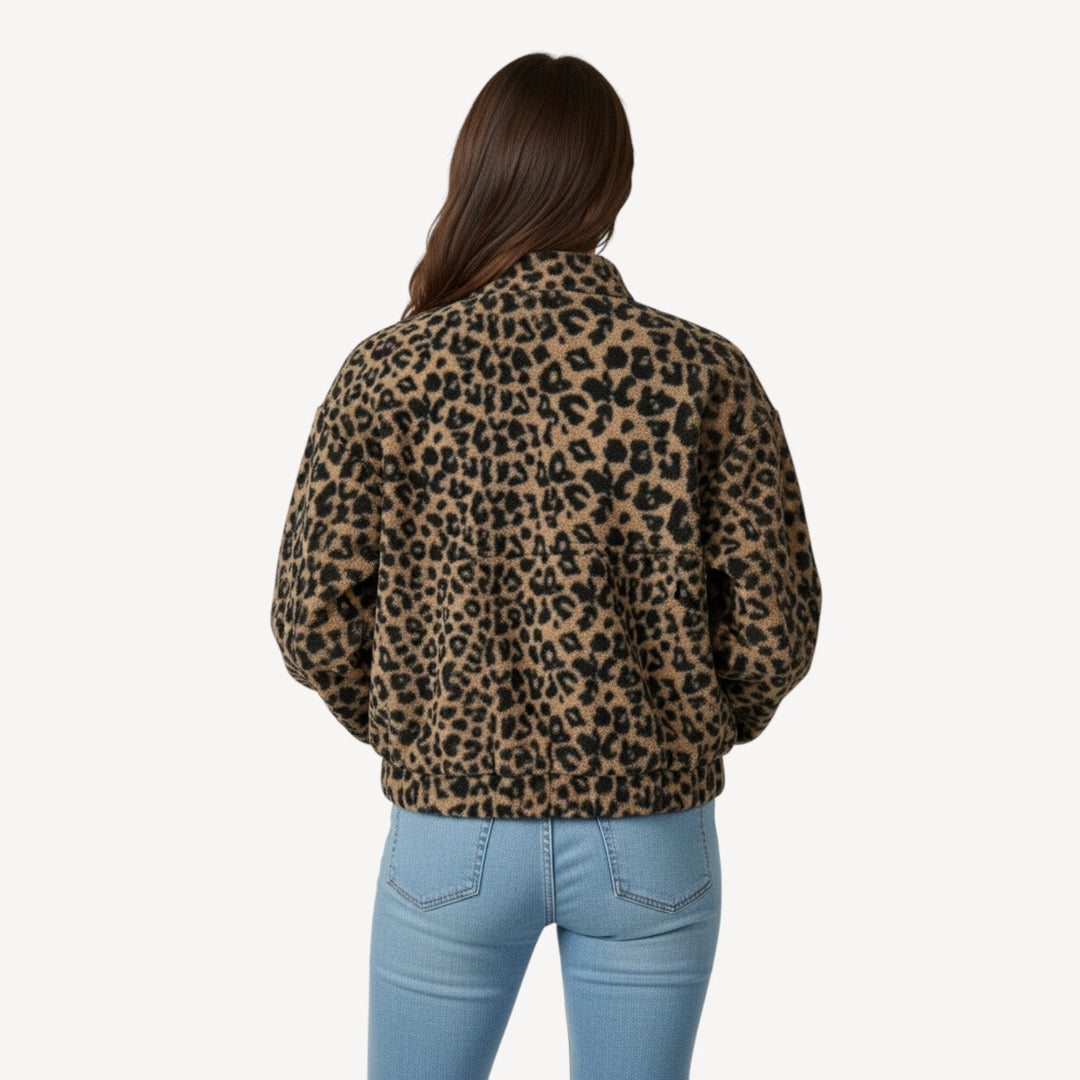 Leopard Print Bomber Jacket