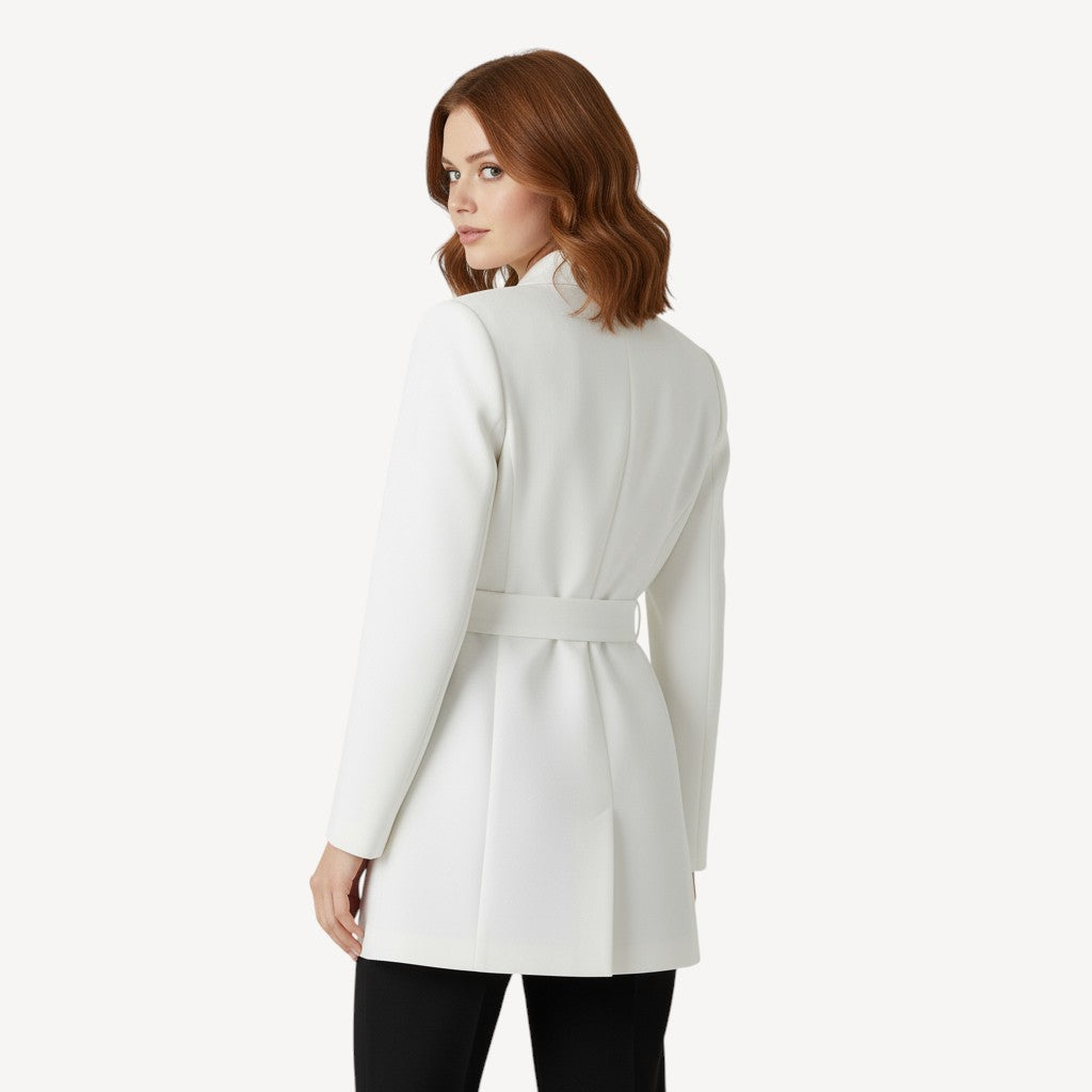 Double-Breasted Longline Blazer