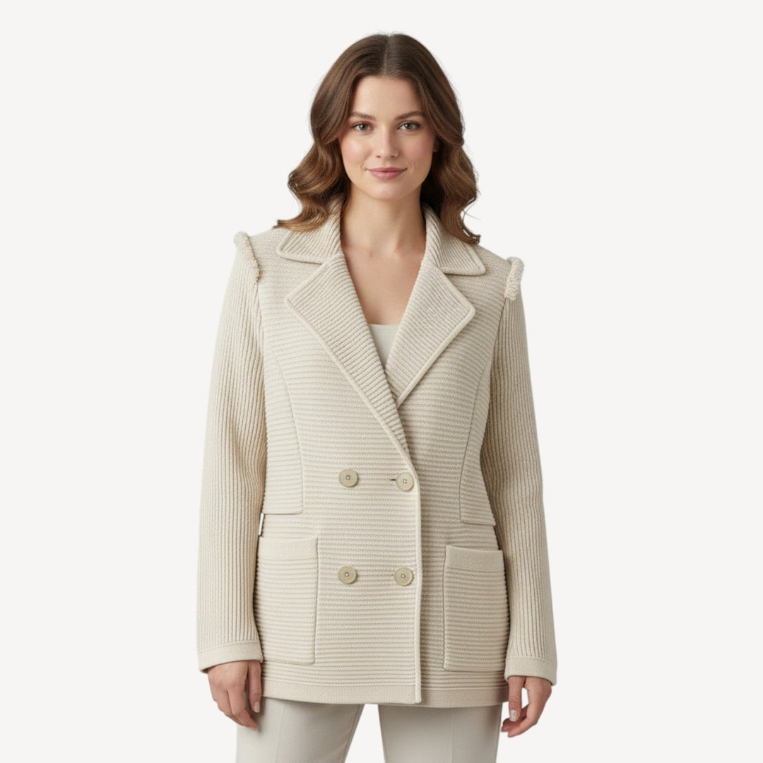 Double-Breasted Ribbed Jacket