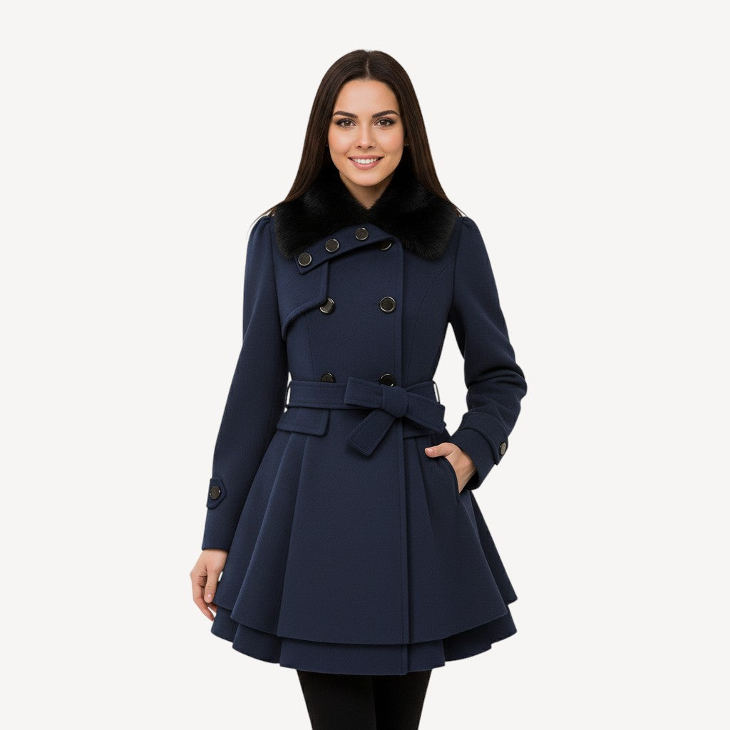 Warm Belted Fur Coat