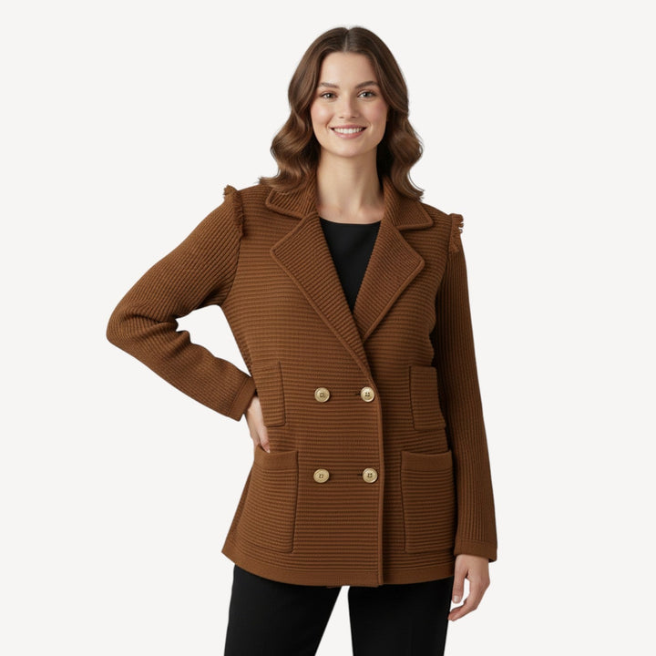 Double-Breasted Ribbed Jacket