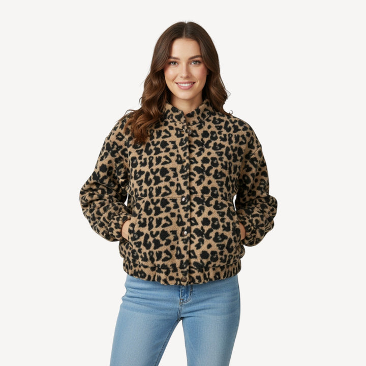 Leopard Print Bomber Jacket