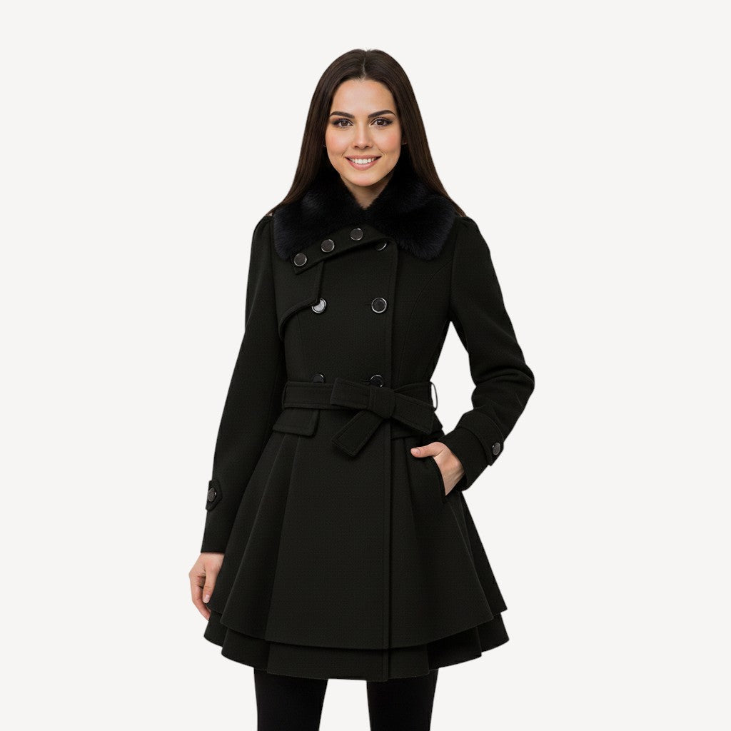 Warm Belted Fur Coat