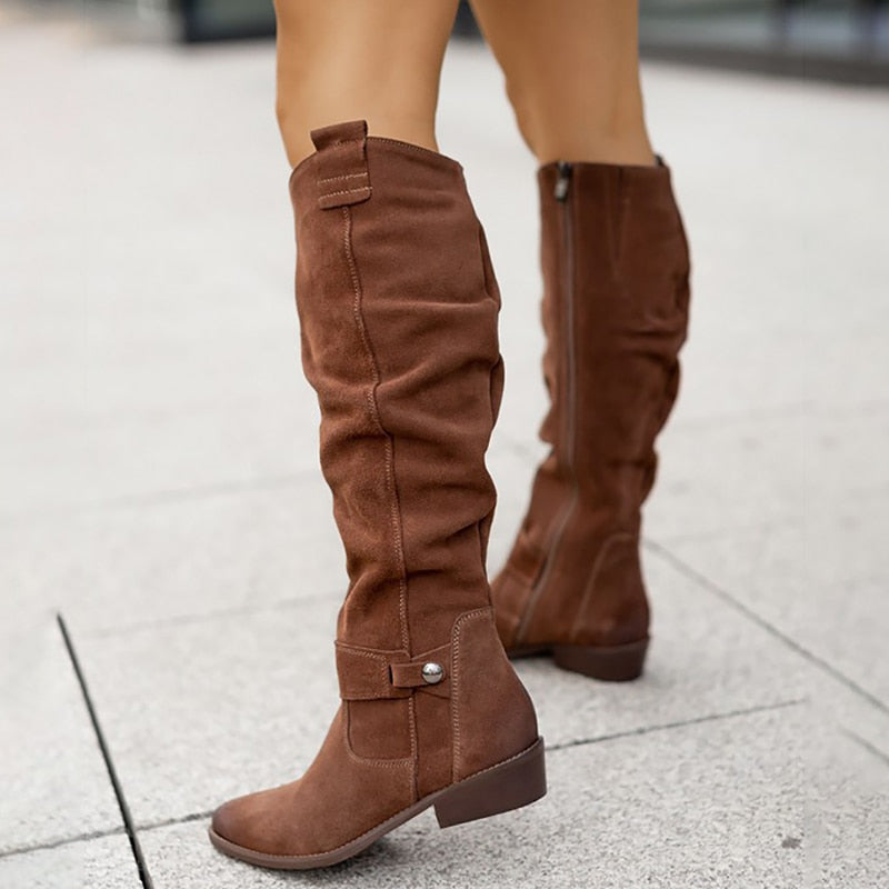 Eva | Women’s Side Zip Buckle Riding Boots